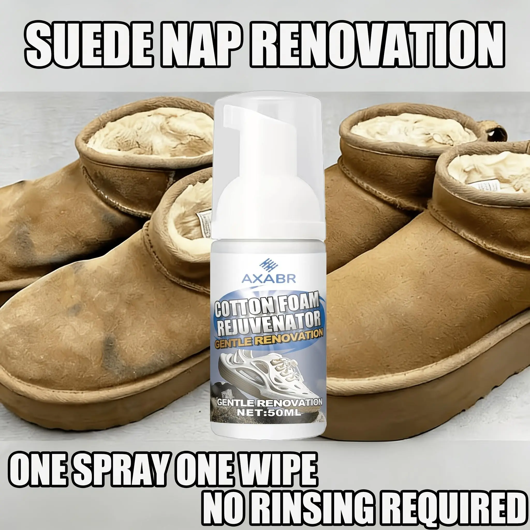 Multi-Functional No-Rinse Shoe Protector, Suitable for Suede, Brushed Leather, Smooth Leather, Removes Stains, Restores Color at Home