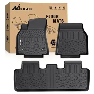 Nilight Custom Fit TPE Floor Mats for 2021-2025 Tesla Model Y 5-Seat, 4 Pieces, Yes-Synthetic Material, Cut with Advanced CNC Cutting Machines