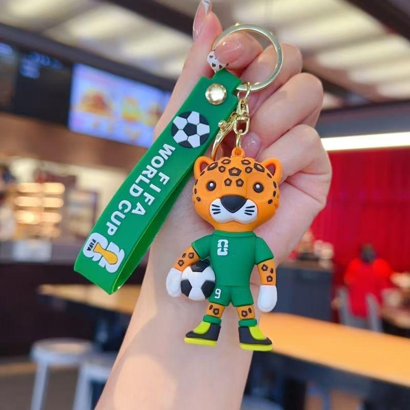 2026 World Cup Keychain Soft Rubber Fan Mascot Pendant Car Keychain Wholesale Keychains
