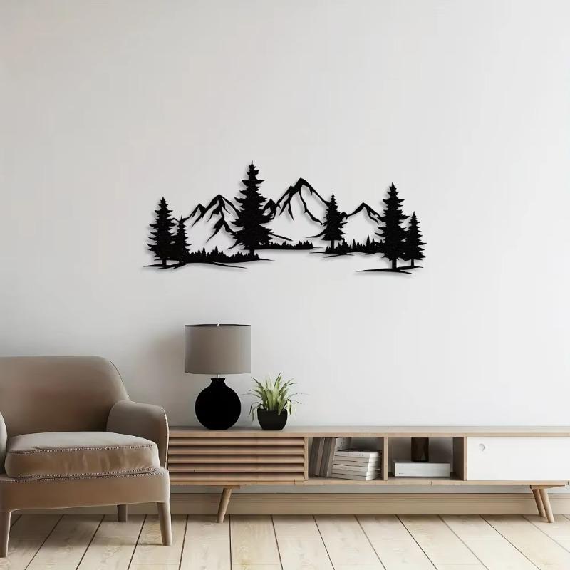 Mountain & Tree Pattern Wall Art, Rustic Forest & Mountain Wall Decor, Artistic Nature Wall Decor for Home Living Room Bedroom Farmhouse, Gift