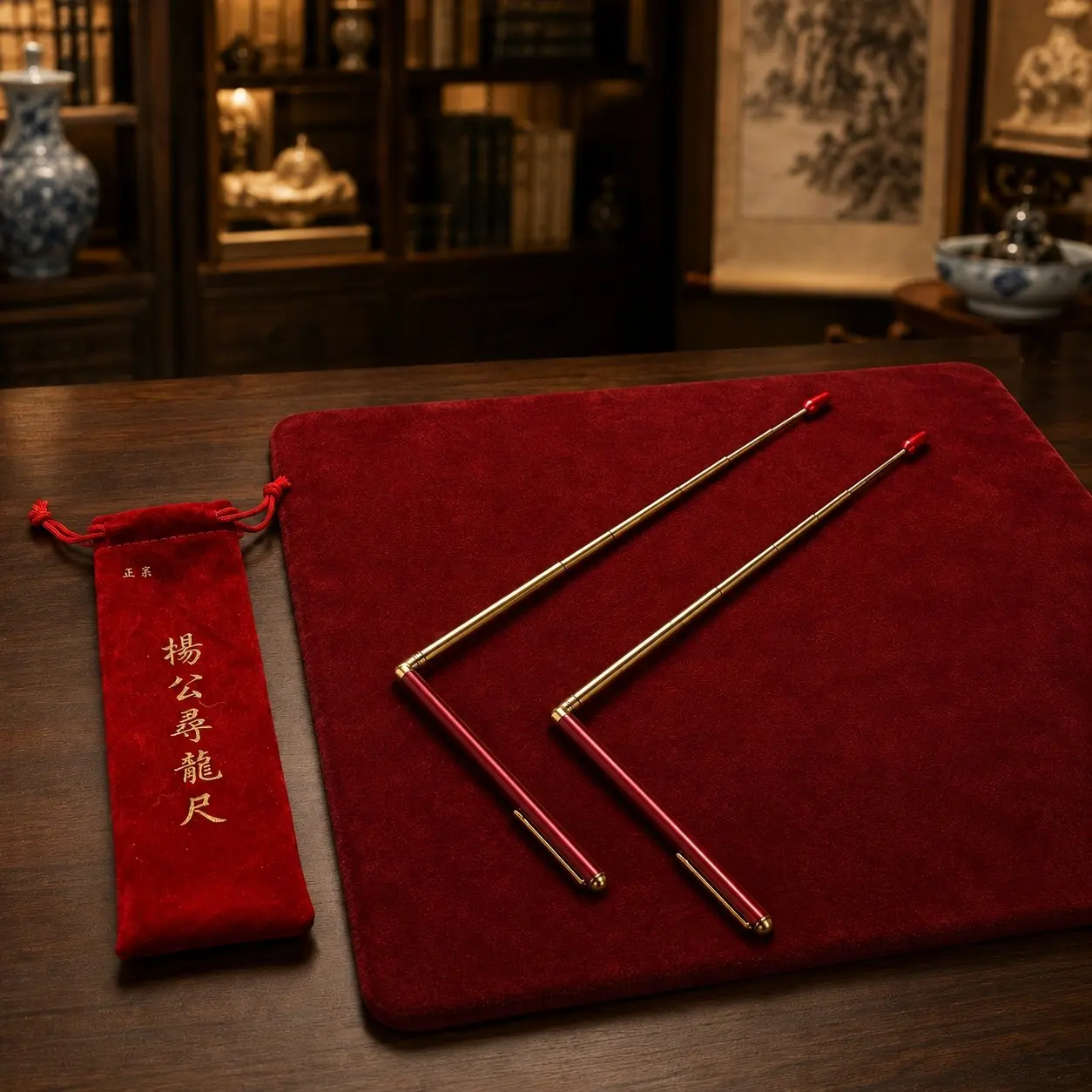 2PCS Retractable Dowsing Rods, Portable Pen-Style Divining L Rods with Red Handles & Storage Pouch