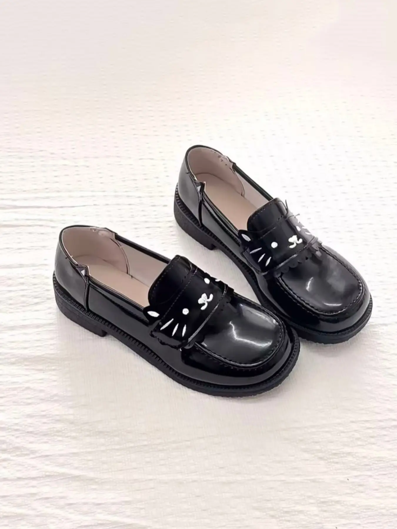 Women's Slimming Fashion Versatile Jk Uniform Shoes, Low Heel Flat Youth Small Leather Shoes, All Season Japanese Style Sailor Shoes, Slip On Flats