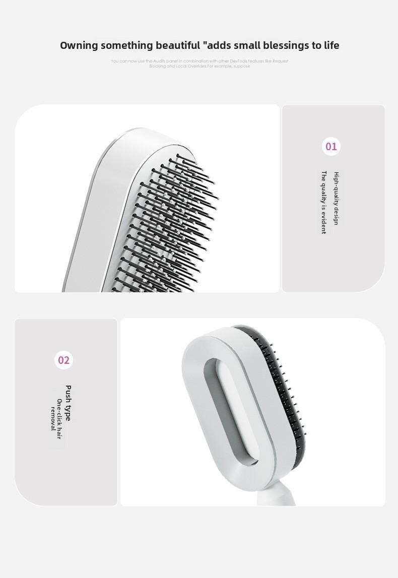 Luxury upgraded version, featuring a push-button cleaning design, suitable for women with long hair, popular air cushion massage comb
