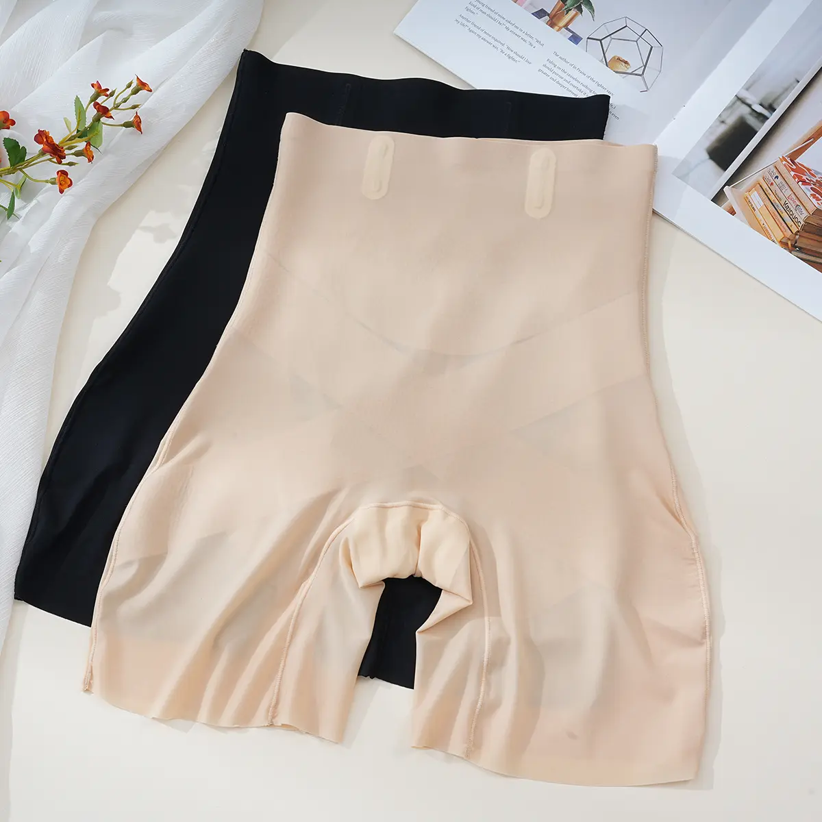 LEVAO Shapewear Shorts for Women High Waisted Gentle Tummy Control Butt Lifting Ice Silk Seamless Underwear