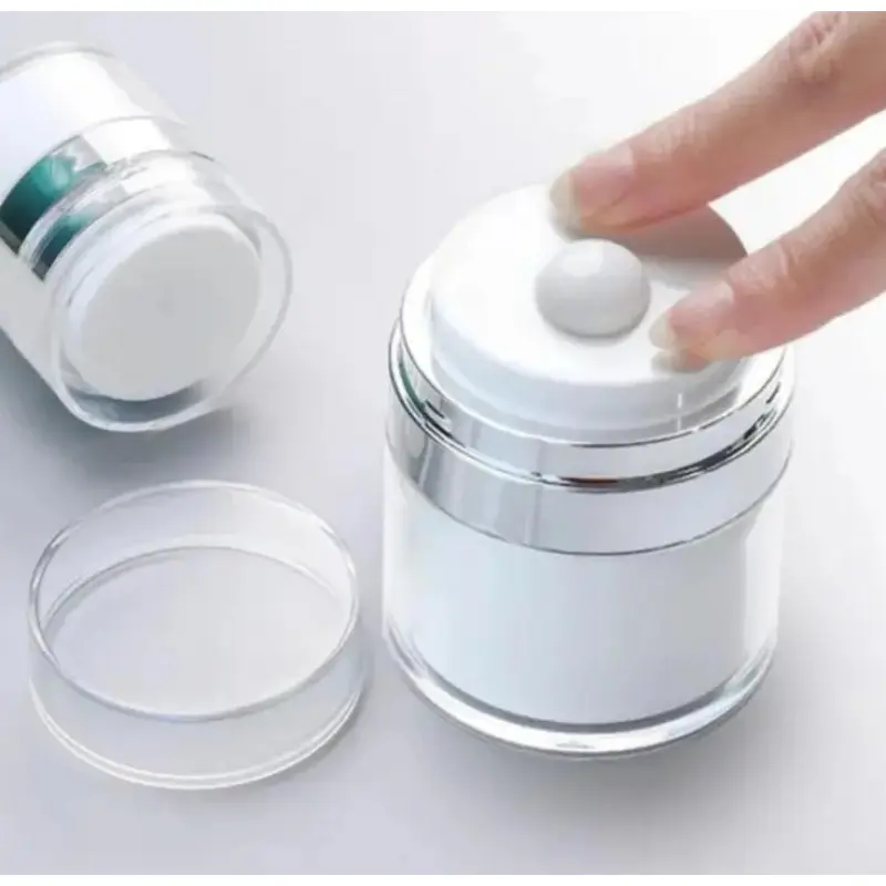 Luxury Airless Pump Jar for Lotion Cream and Makeup Storage, Leakproof Refillable Travel Cosmetic Container with Vacuum Press Design, Portable Skincare Dispenser for Women, Christmas Birthday Gift for Mom Wife Girlfriend Travel Beauty Lovers