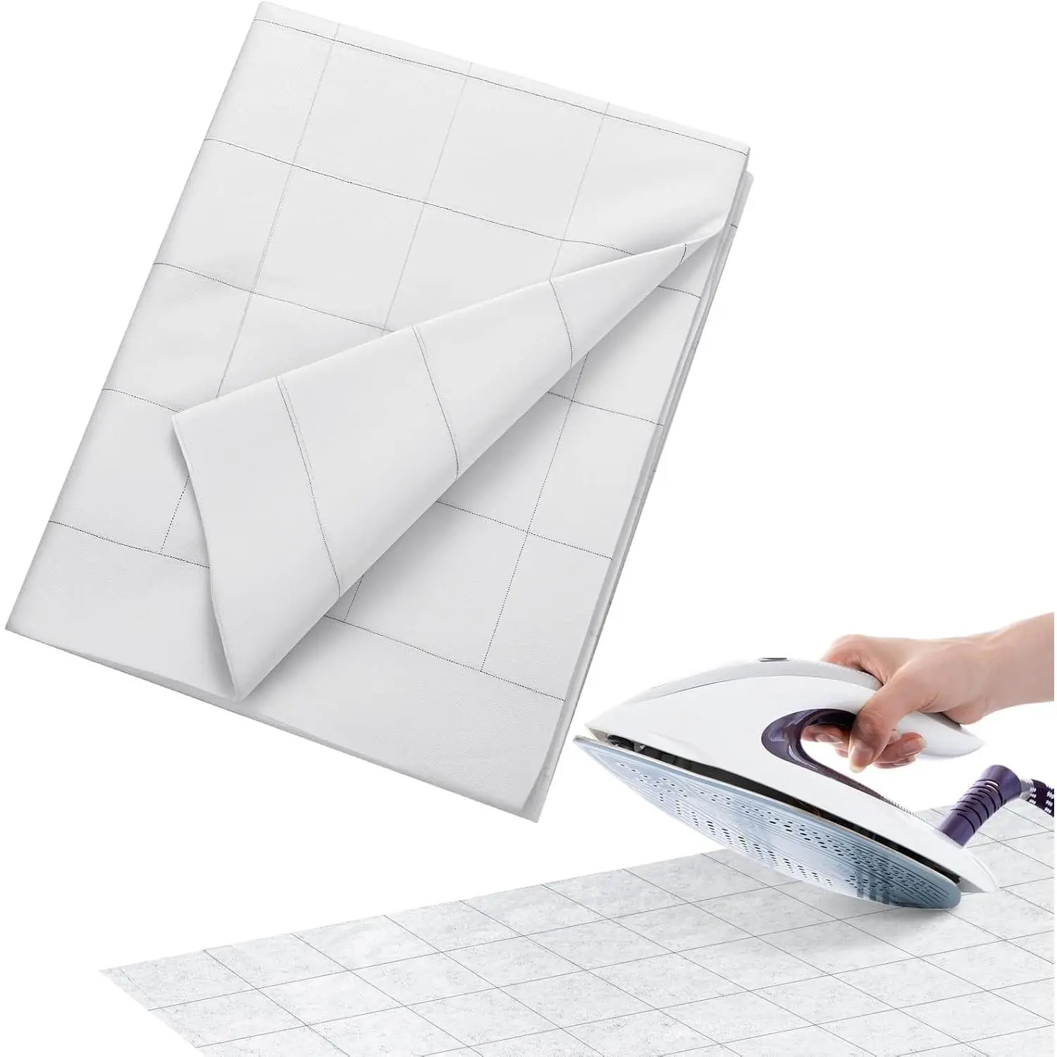 Fusible Interfacing with 2.5 x 2.5 Inches Grid Nonwoven Iron on Polyester/Rayon Lightweight Interfacing for DIY Crafts Supplies (Light Weight,48 Inches X 4 yd)