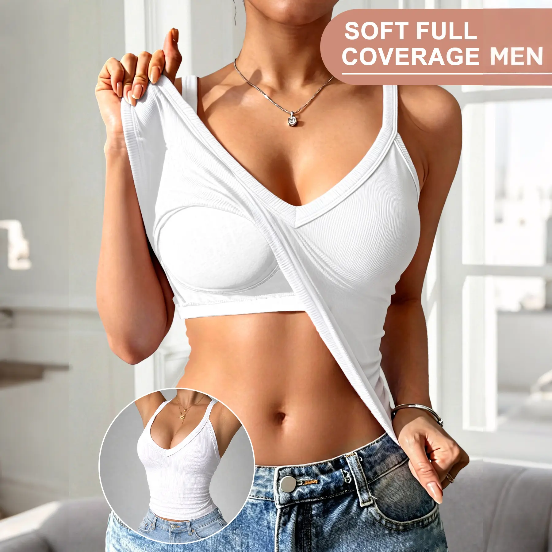 European and American style V-neck slim-fit sling vest women's solid color inner and outer wear Spice Girl bottoming shirt tops workout