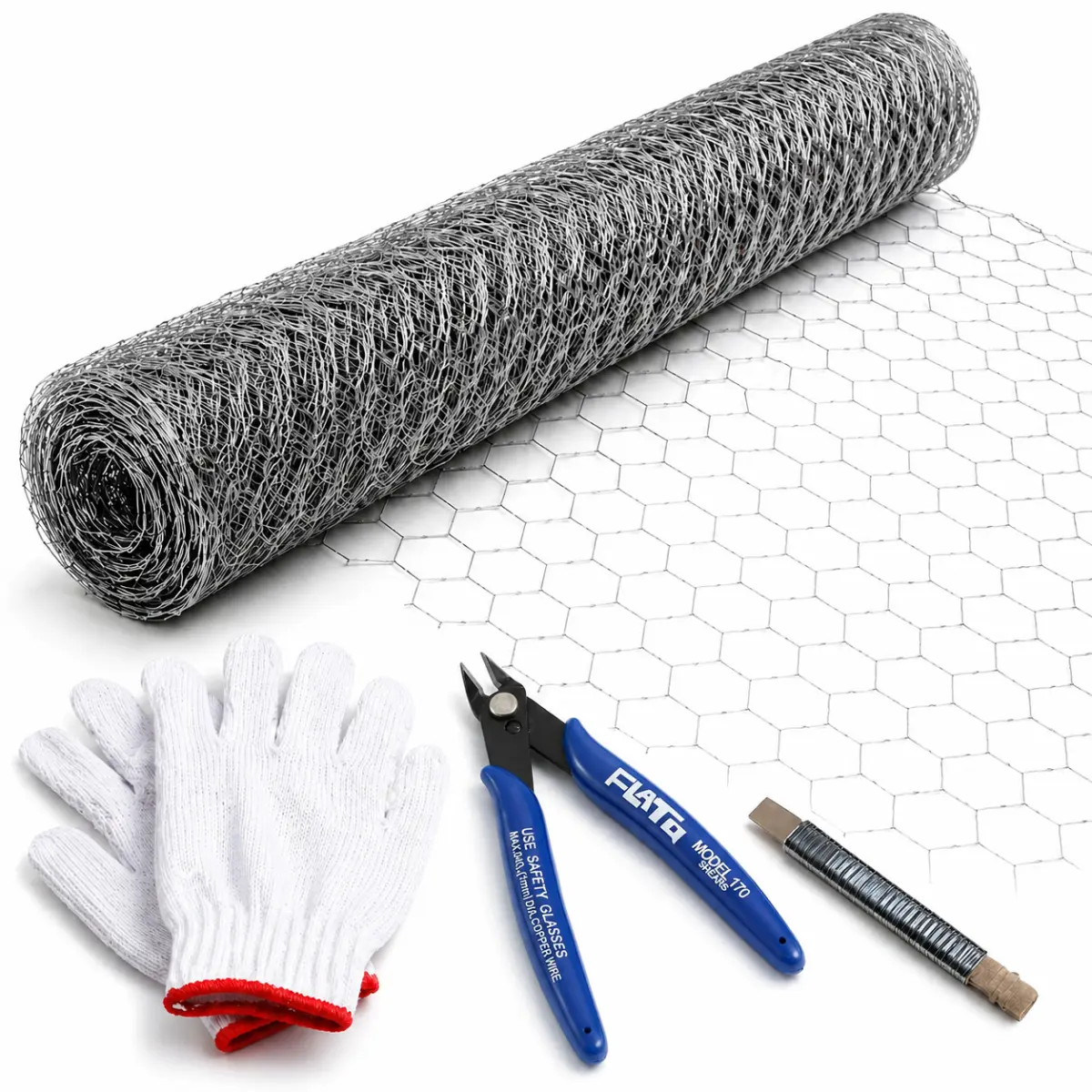 21 Gauge Galvanized Chicken Wire, Silver Hexagonal Mesh, Rust Resistant Metal Netting for Garden Floral Craft Rabbit Cage Plant Protection