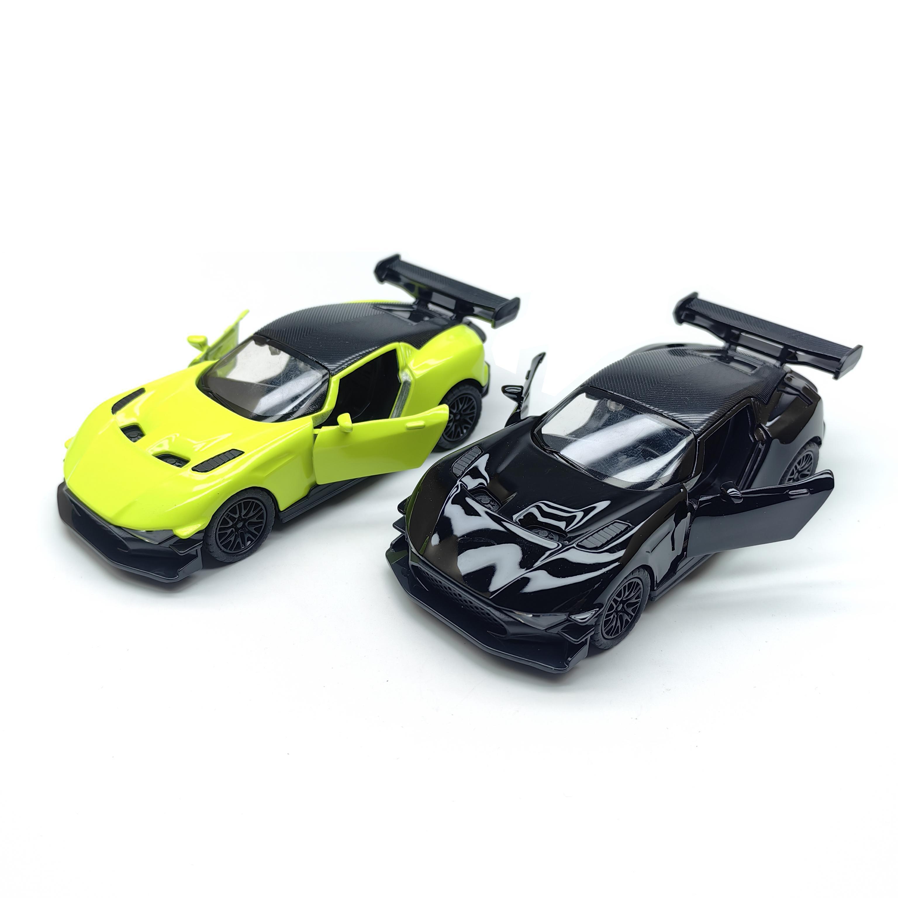 Alloy Miniature Racing Car Model, a Toy Car for Boys. Made of metal, with two openable doors, pull-back function. It can be used
