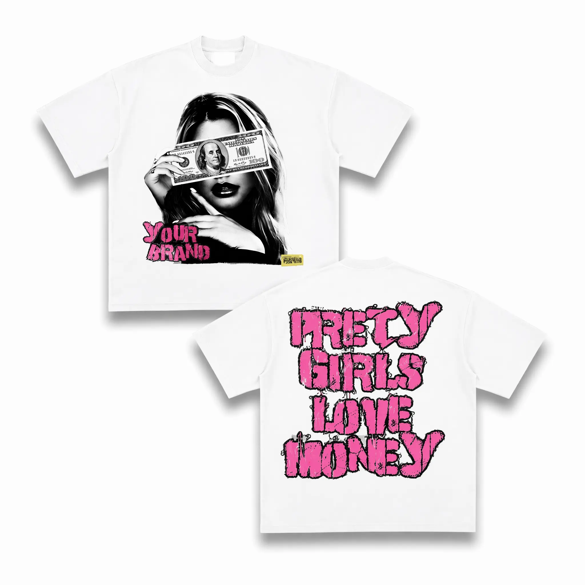 Graphic T-Shirt Viral TikTok "PRETTY GIRLS LOVE MONEY" Graphic T-Shirt, Y2K Aesthetic Oversized Streetwear Tee, Bold Print Casual Shirt, Trendy Lounge Errand Wear Top, Unisex Daily Home Outfit Fashion Piece
