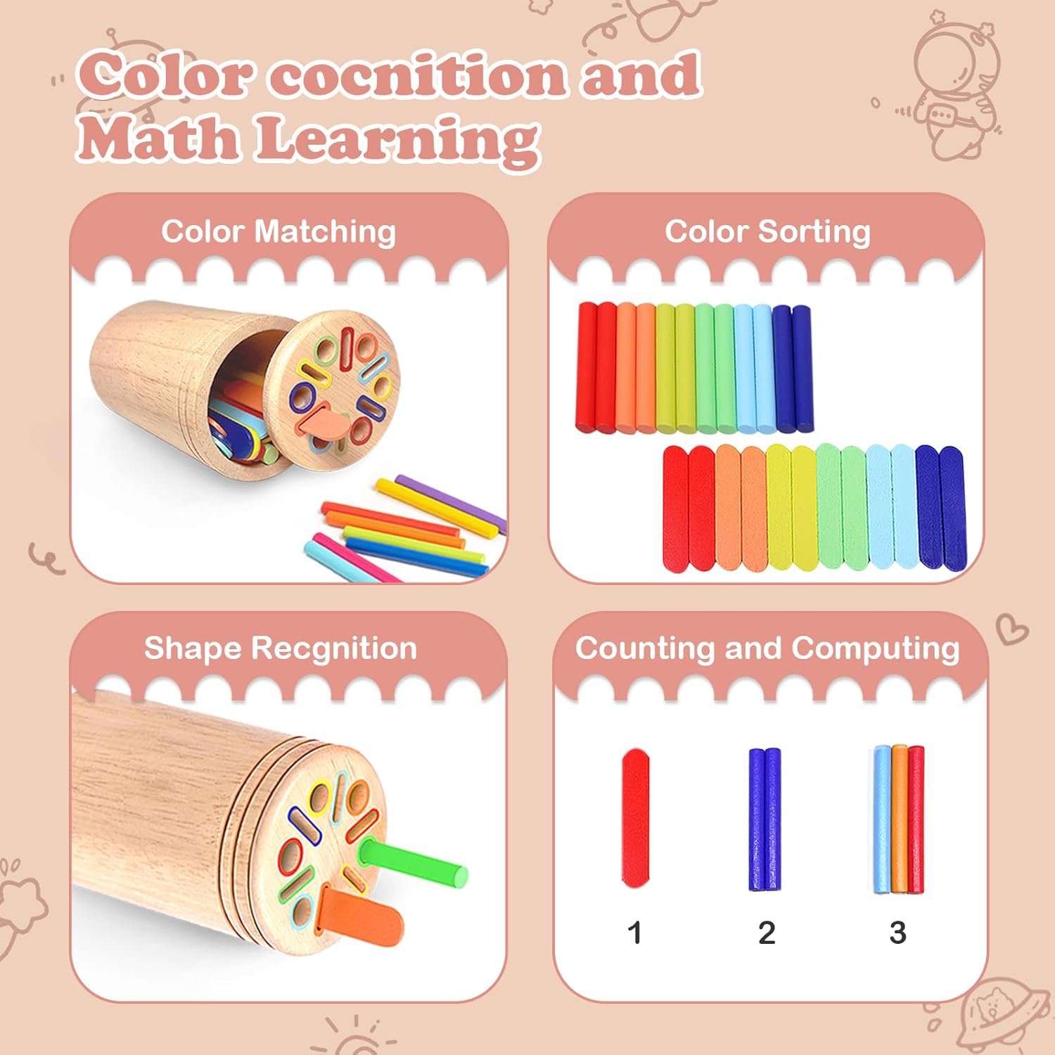 Wooden Educational Toy, 1 Set Montessori Colors Shape Sorting Toy, Shape Sorter, Learning Activities, Fine Motor Skills Sensory Toy, Play Sensory Activity Board, Multi Activity Playset, Preschool Busy Board