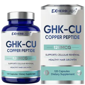 GHK-Cu Copper Peptide Dietary Supplement, 120 Vegan Capsules, High Potency, Supports Beauty, Collagen Production, Skin Repair, Healthy Elasticity, Anti-Aging & Hair Growth