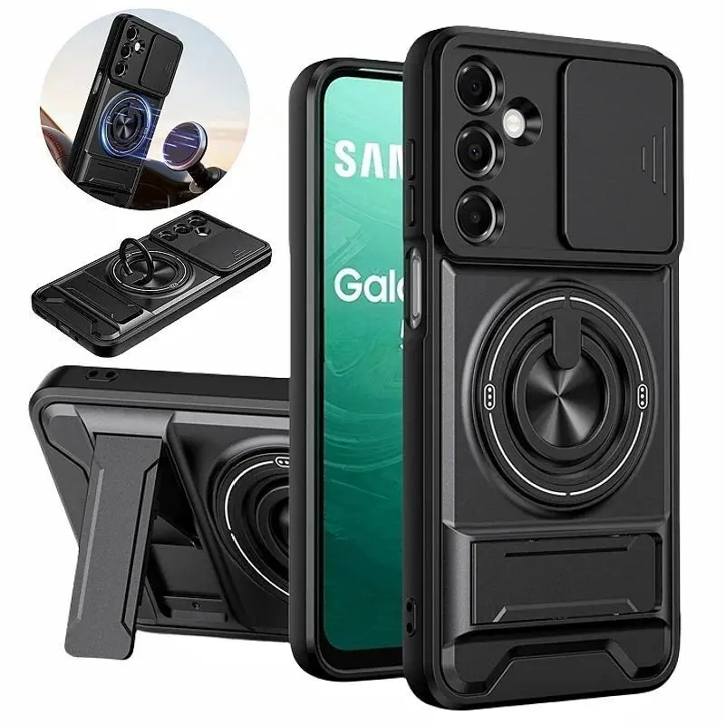 Armor Case For Samsung Galaxy S26 S25 S24 S23 S22 Ultra PLus S25FE S24FE S23FE Magnetic Stand Holder Ring Lens Protect Cover