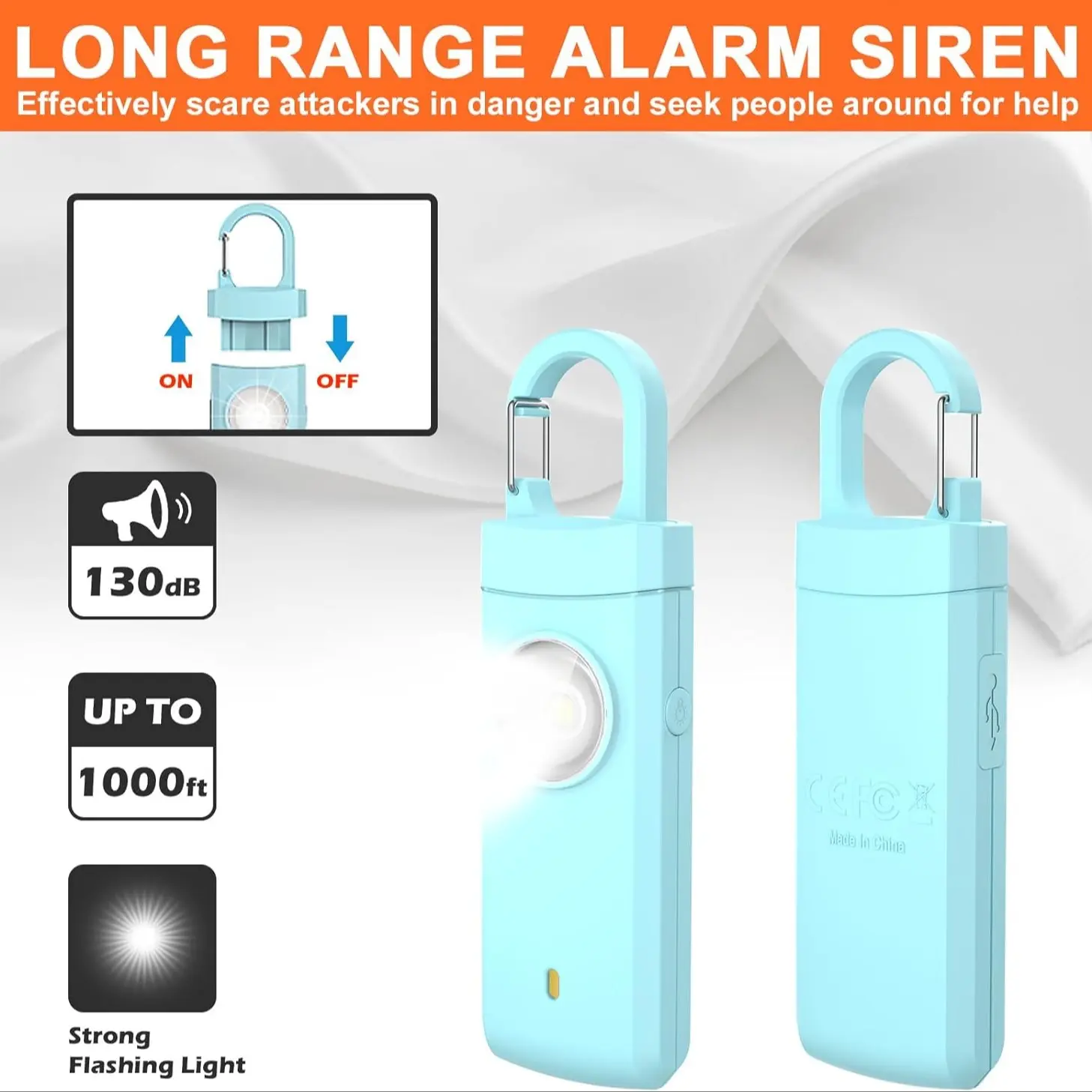 The Original Personal Safety Alarm for Women by Women-Loud Siren, Strobe Light and Key Chain in a Variety of Colors