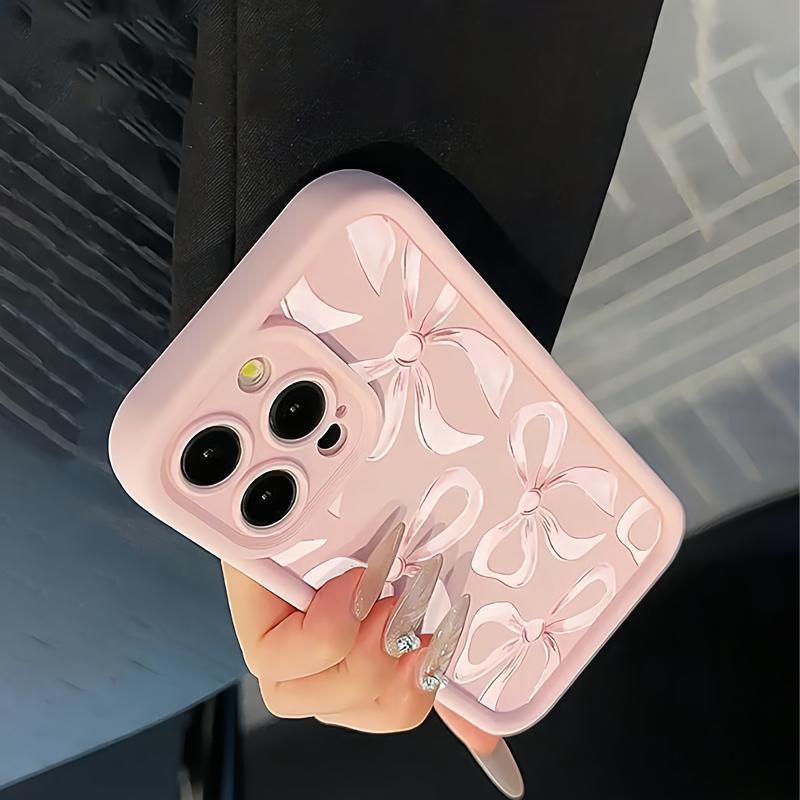Bow Pattern Phone Case, Cute Phone Case, Fashionable Phone Protector Cover, Phone Accessories Compatible with iPhone 17 16 15 14 13 12 11 Xs Xr & Samsung Galaxy S26 S25 Ultra S24 Plus S23 FE S22 S21 Series.QXB286.designer,case Protective Protection