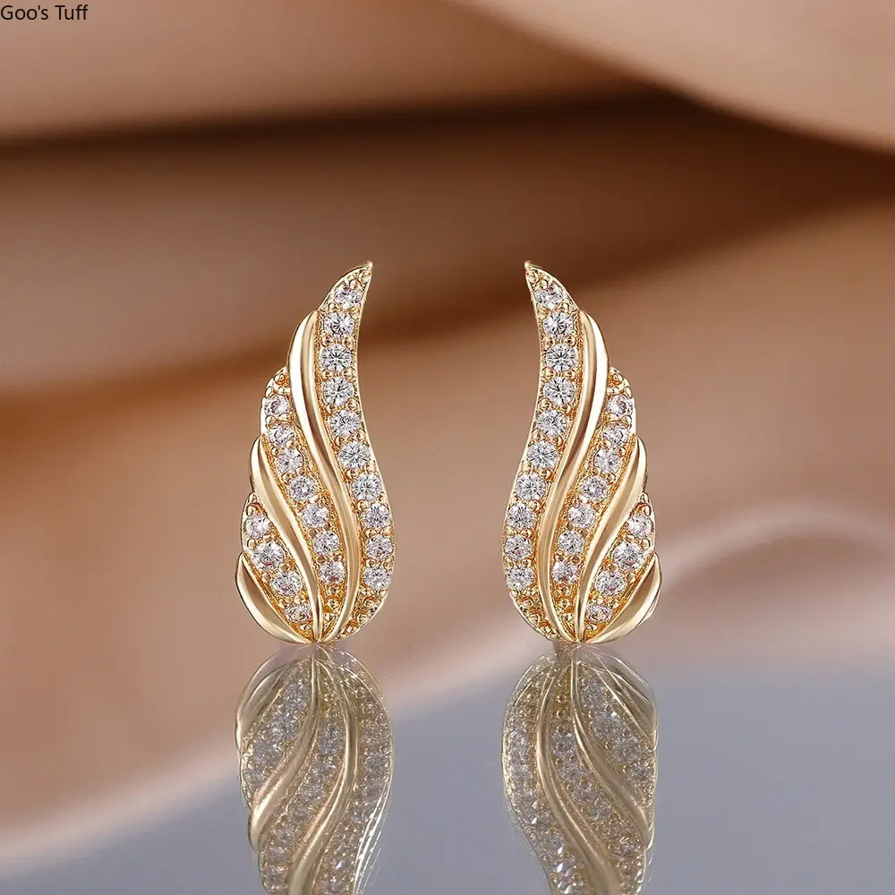 Women's Angel Wing Stud Earrings, Stylish Sparkling Costume Jewelry for Daily Wear & Dating