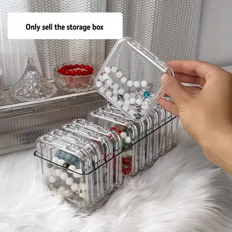 Jewelry Storage Box Set, 12 Transparent Compartments, Large Clear Organizer, Portable Bead Holder, 9x3.6x2.4 Inches, Ideal for Travel & Crafting, Compact Travel Accessory
