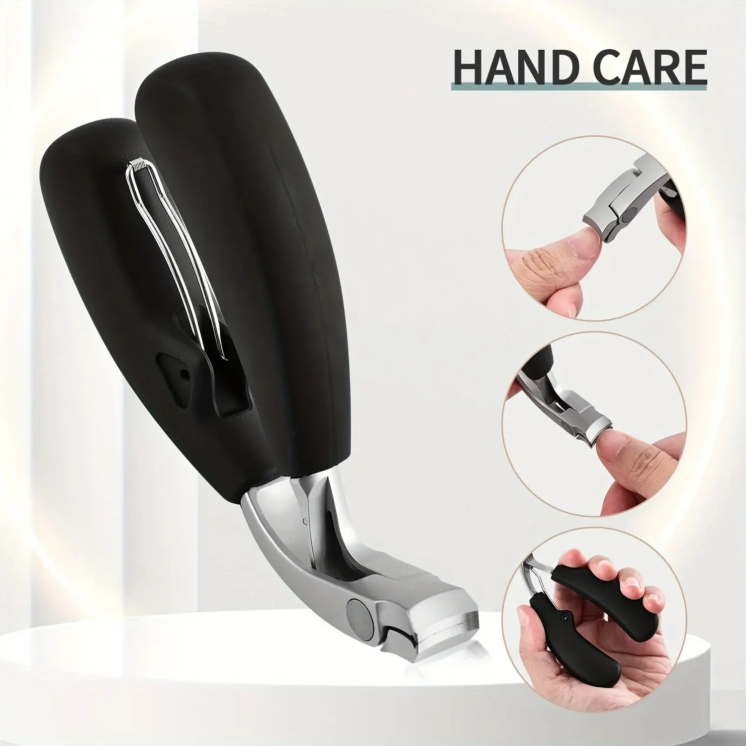 Professional Stainless Steel Toenail Clippers for Seniors, Wide Jaw Design, Angled Head, Concave Blade, Easy-To-Use Nail Trimmer