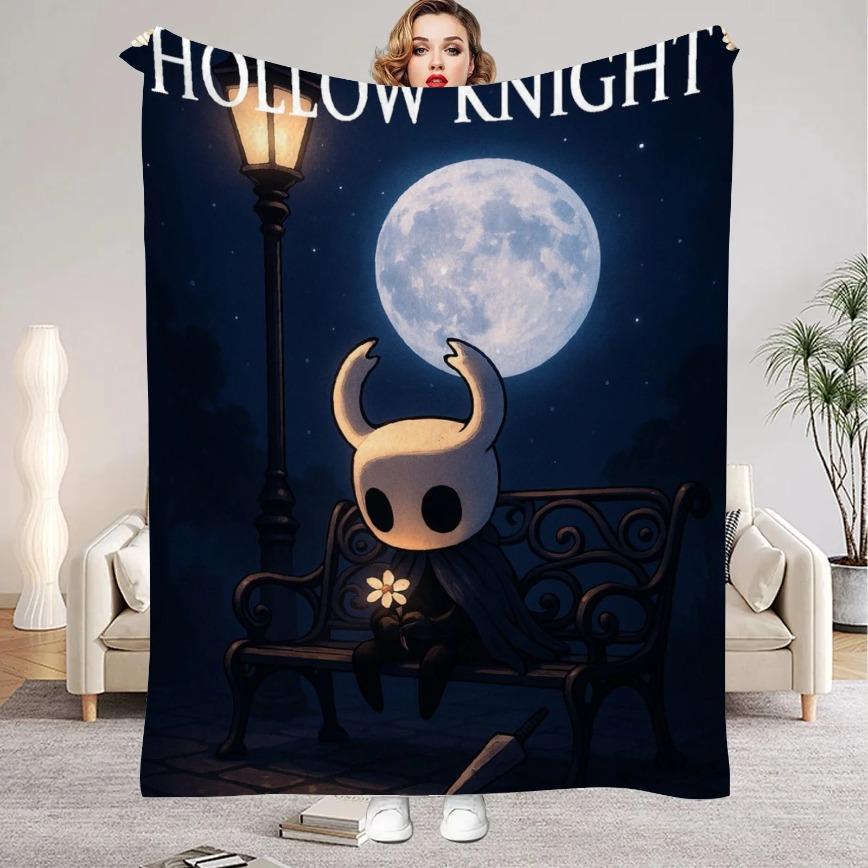 Hollow Knight Game Blanket Ultra Soft Flannel Cozy Warm Bedroom Living Room Couch Sofa Home Decor Throw Decorative Throw Perfect Birthday Gift Christmas Gift for Gamers Kids Adults Viral Trending Cute Bug Knight Aesthetic Style