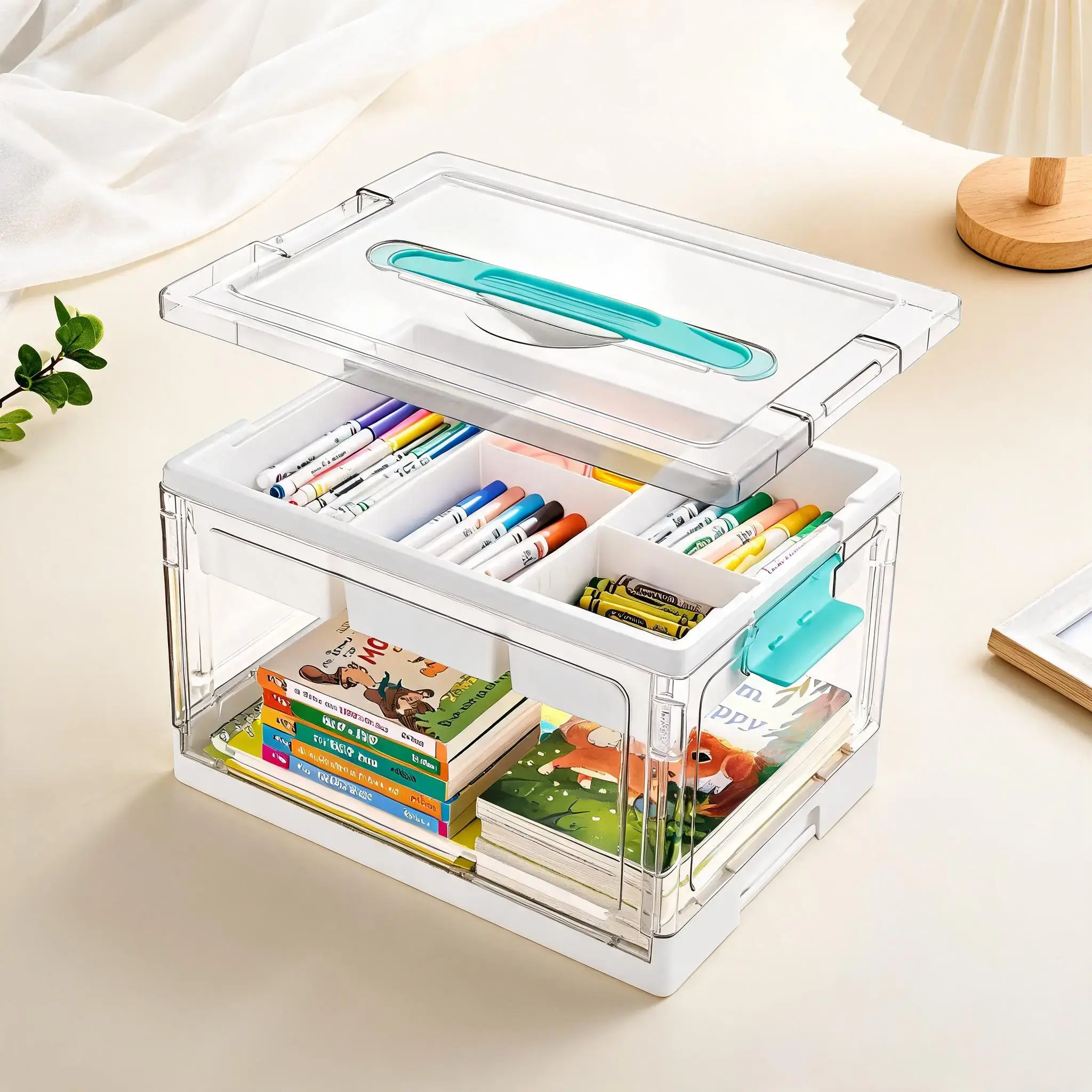High-Capacity Clear Plastic Craft Organizer Box, Desktop Organizer with Removable Trays and Dividers, Container Organizer Divided Storage Hobby Box, Storage Bin for Art Supplies, Toys, Craft Materials and Cosmetics, Ideal New Year Gift #GLOBAL PICKS