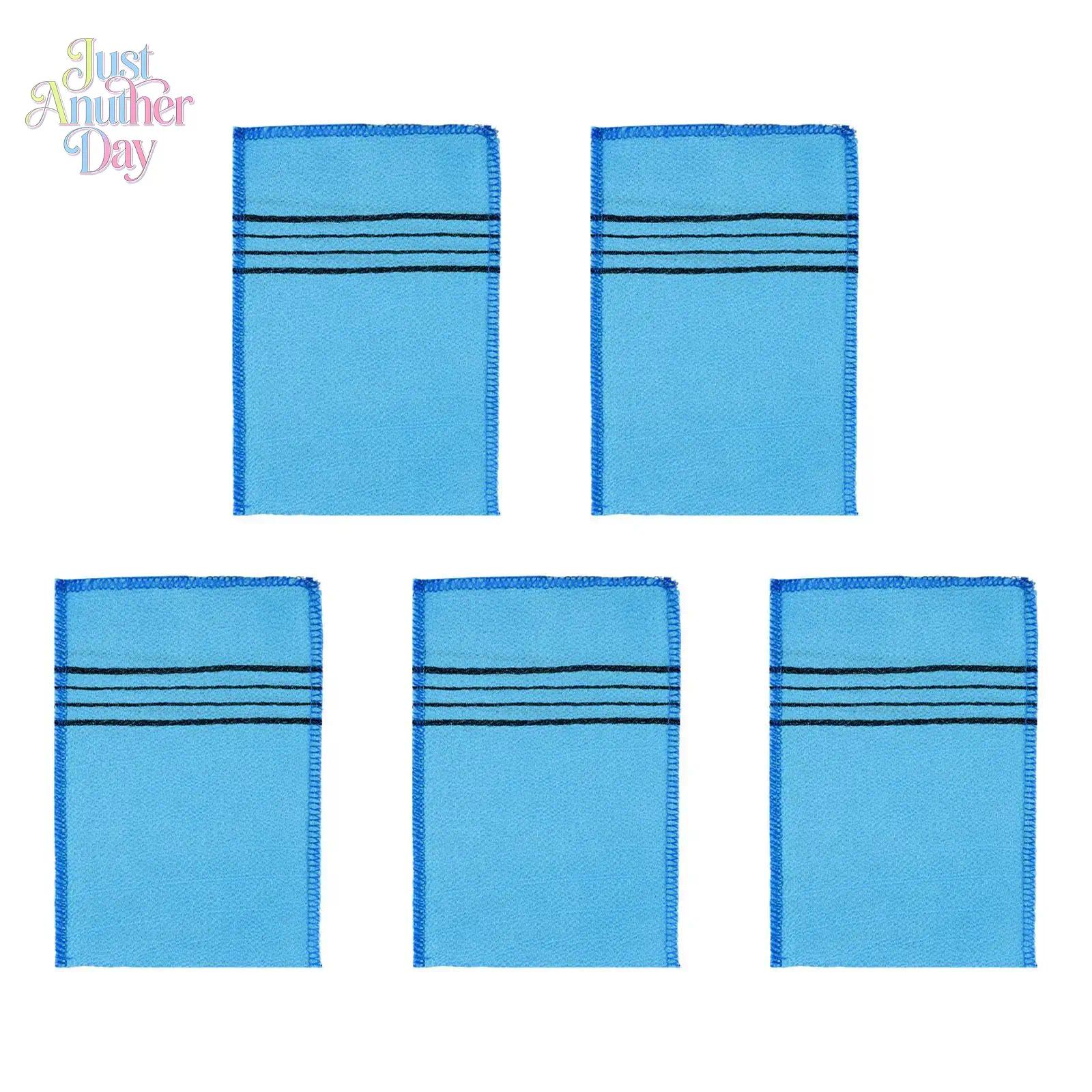 5Pcs Korean Exfoliating Shower Scrub Glove - Coarse Grain Portable Bath Wash Cloth for Adults