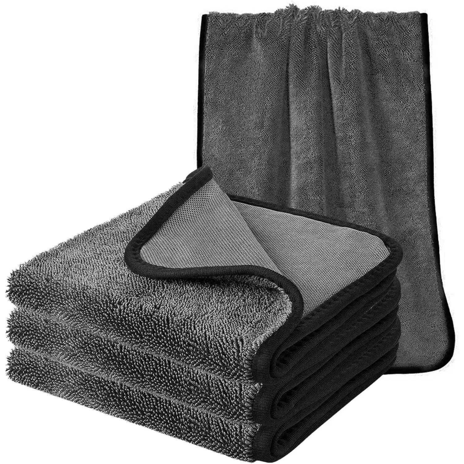 Super Absorbent Rectangular Microfiber Shower Cleaning Cloths - 3pcs (15.7x23.6in) for Effortless Bathroom, Home Cleaning, Three Pieces