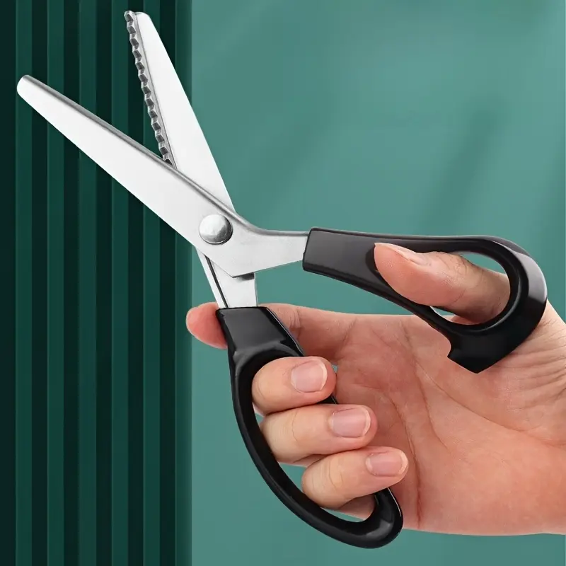 1pc,  High-Quality Stainless Steel Lace Scissors, Tailor Scissors, Lace Shears. Pinking Shears for Fabric & Paper | Professional Zig-Zag Scissors for DIY Craft，Triangle Serrated Scissors for Christmas, Halloween,