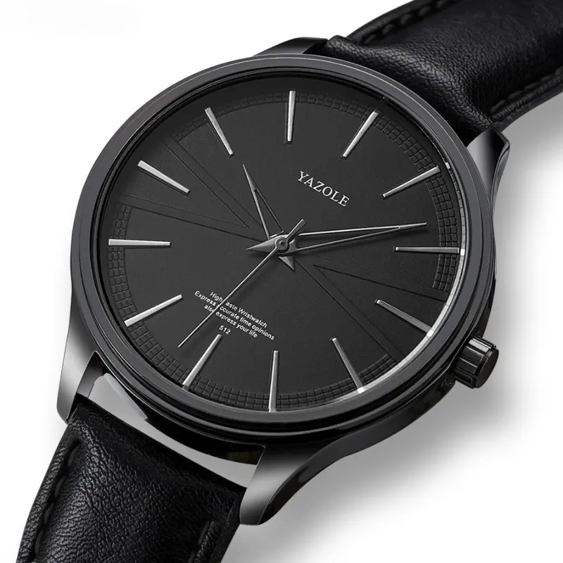 Men's Black and White Minimalist Business Quartz Watch, with Black and Brown Leather Strap, Round Dial Men's Business Wristwatch, Fashionable Daily Wear Watch, Birthday Gift, Father's Day Gift, Christmas Gift