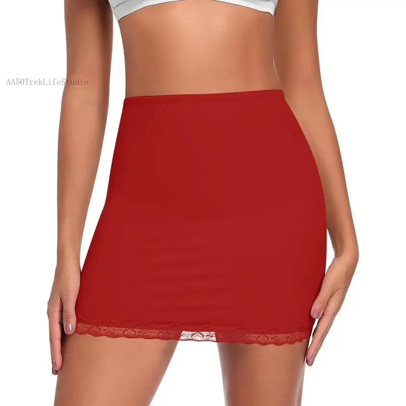 Slip Skirt for Under Dress Women Lace Half Slip Slim Fit Slips Above Knee Mini Underskirt AA50TrekLifeStudio