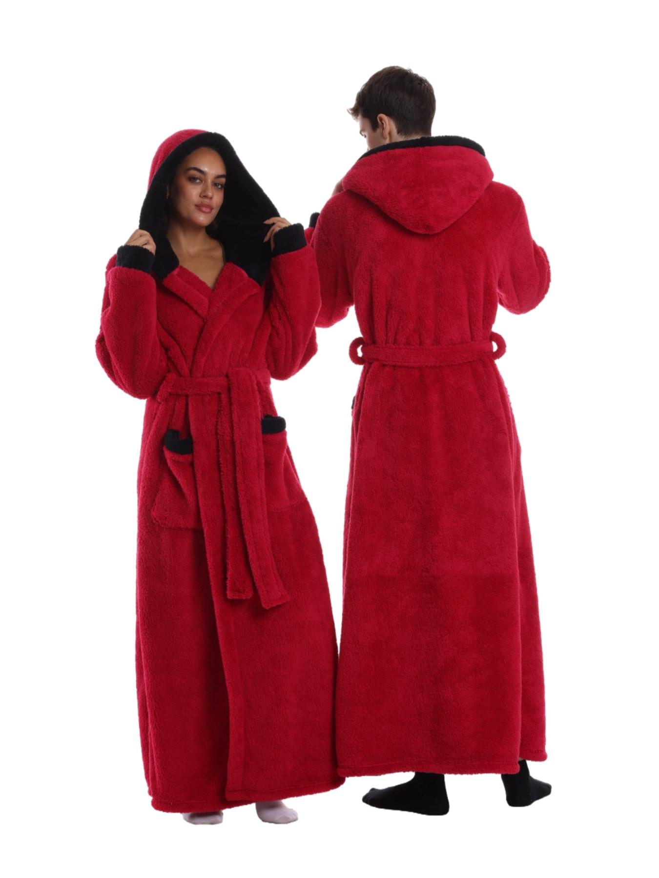 New Autumn Winter Lazy Blanket, Hooded Home Wear, Cute Animal Print, Long Sleeve Thickening Couple Bathrobe, Outdoor Cold Protection