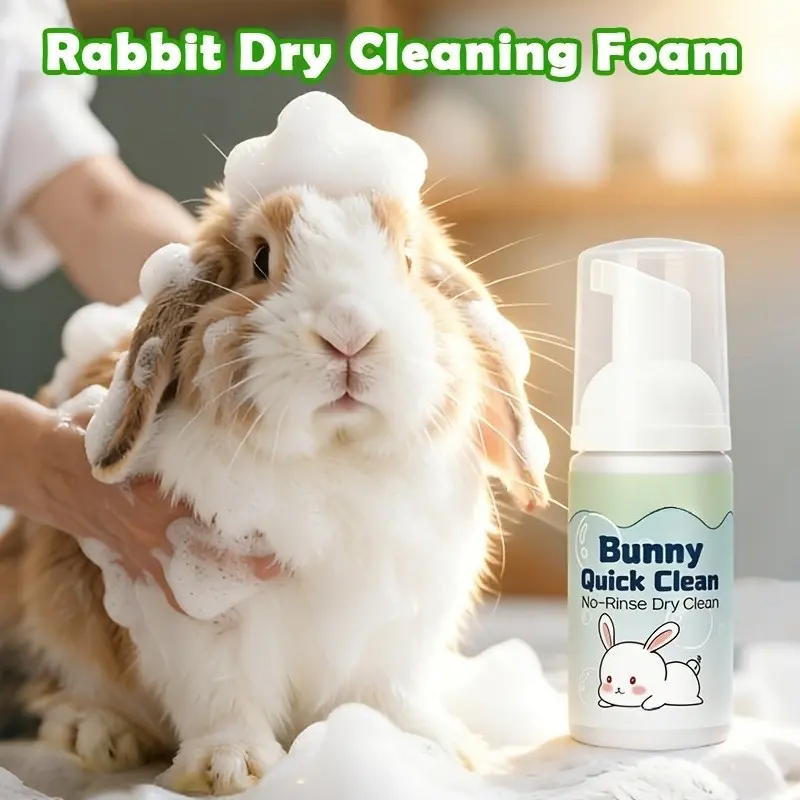 Small pet cleaning foam, specially designed for rabbits and similar animals, without water or washing. Gentle cleaning of claws effectively removes dirt and stains, and is safe for daily use by pets such as rabbits, guinea pigs, and Totoro.