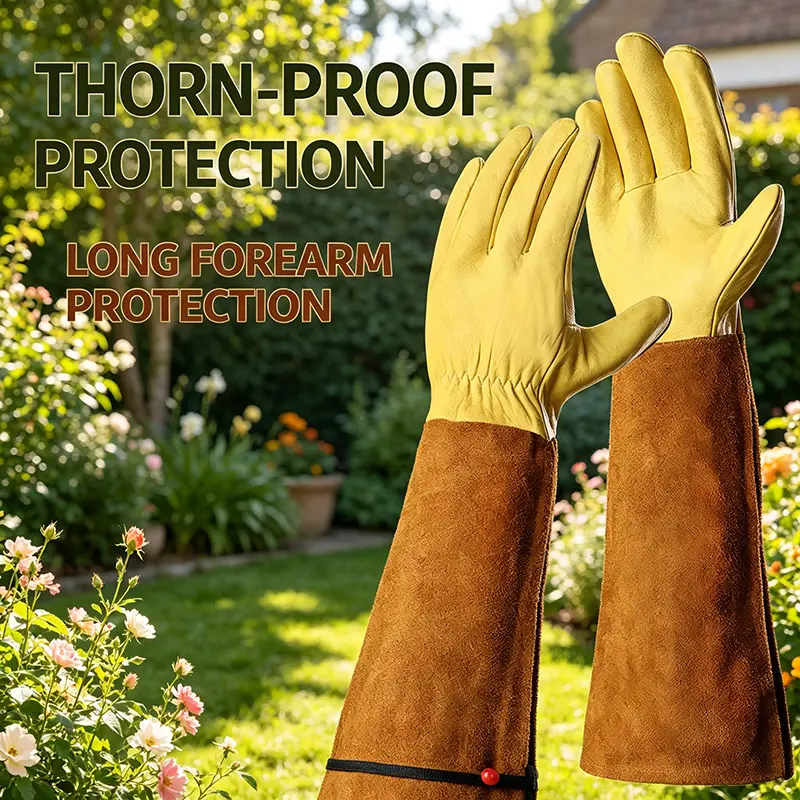 1 Pair Professional Gardening Gloves for Men & Women, Thorn Proof Rose Pruning Gloves with Adjustable Cuff, Breathable, Long Garden Gloves with Forearm Protection, Ideal Garden Gifts & Tools for Gardener, Yard Work