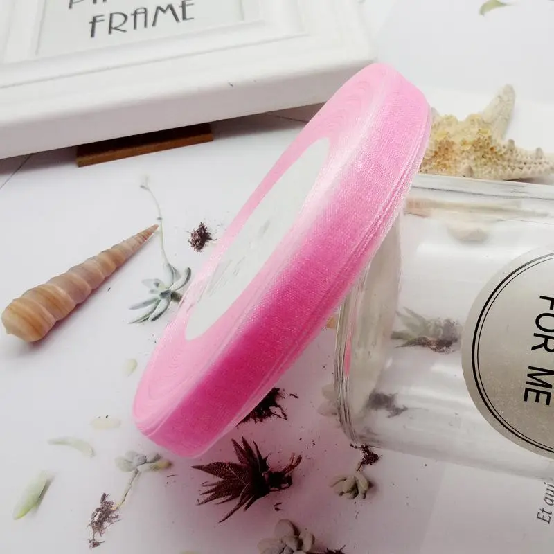 1cm 45M Gift box packaging special colored semi transparent chiffon ribbon - multi-purpose handmade DIY decorative ribbon.