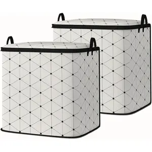 king comforter storage bag,clothes blanket bedding pillow quilt organizer for closet,fabric moving bags with portable handles and zipper 95L(2pack)