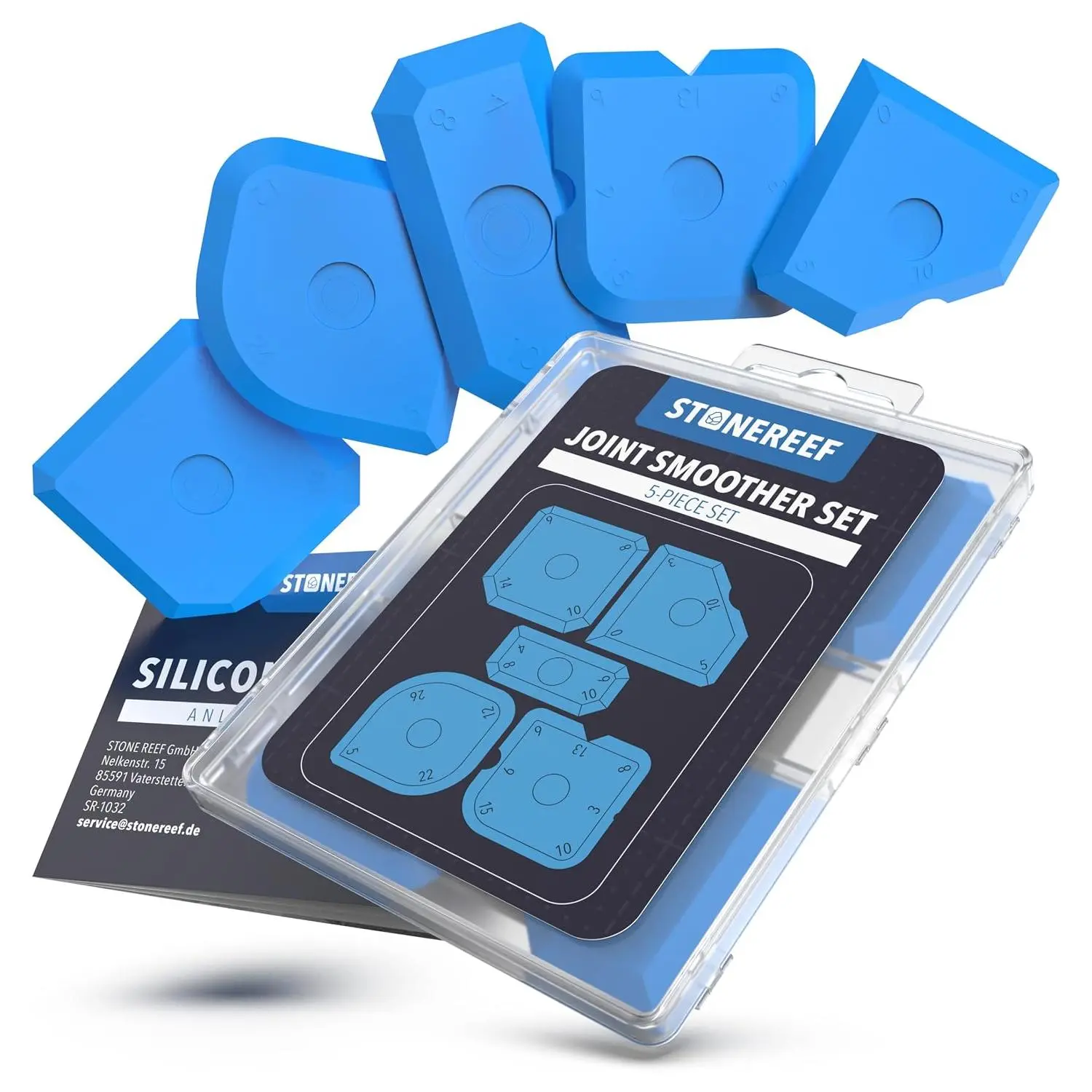Caulking Tool Set – 5-in-1 Sealant Finishing Tool Kit | Caulk Remover, Grout Scraper & Applicator for Bathroom, Kitchen, Window, Sink, Tile & Joint | Professional  Tools