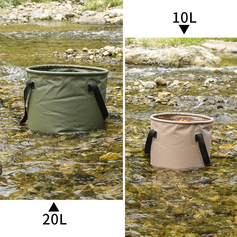 Outdoor camping folding bucket Multifunctional large-capacity portable fishing bucket Storage retractable car storage bucket