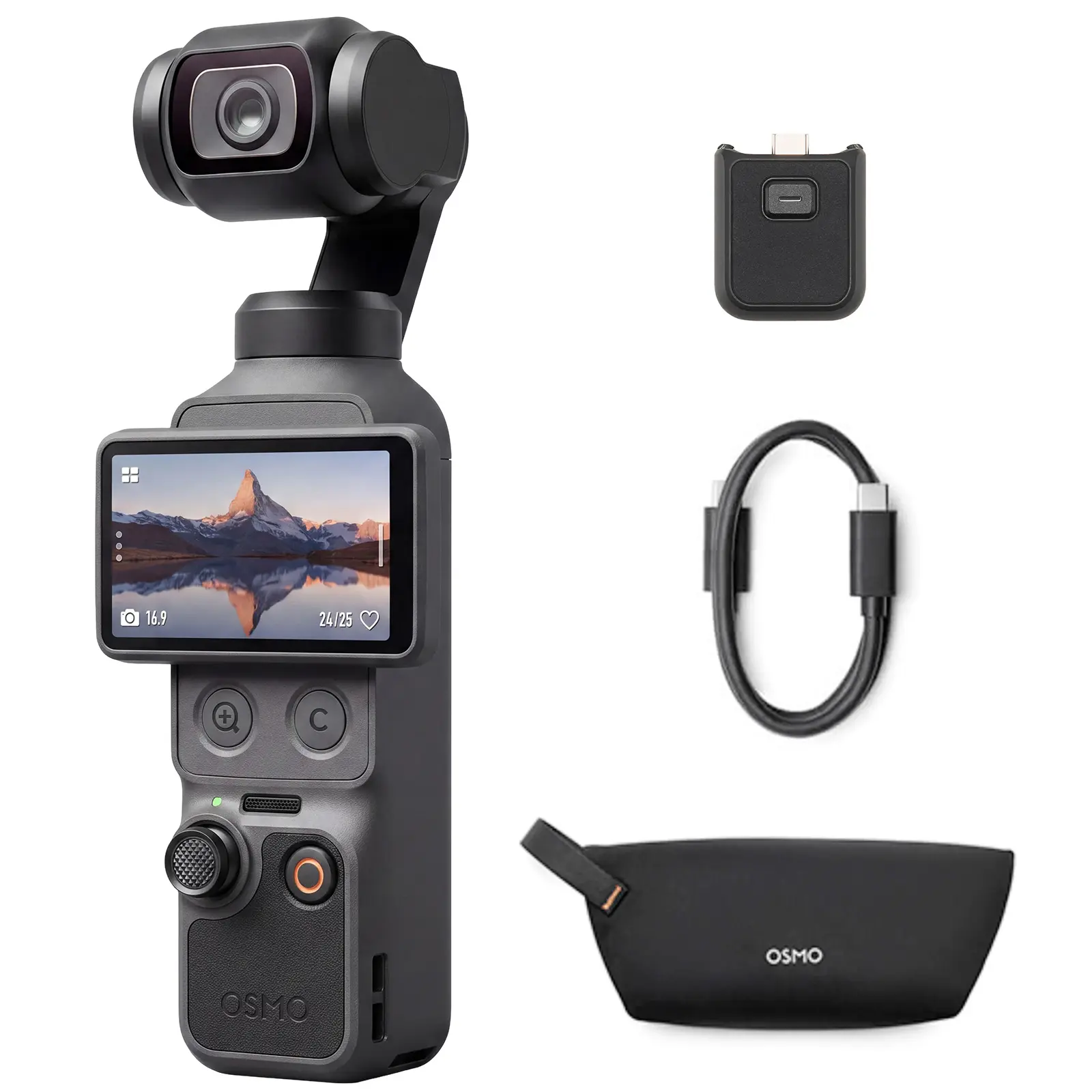 DJI Osmo Pocket 4 Essential Combo, 1" CMOS 3-Axis Stabilization Pocket Gimbal Camera, 4K 240fps Video, 107GB Storage, 1/4" Thread Handle Thumb Action Camera