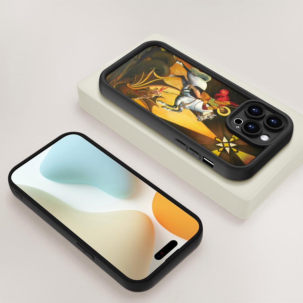 Phone Case - A St. George Case |     Georgian Style - Durable And Long-Lasting |     Camera Protection |     Shockproof And Drop-Resistant |     Matte Anti-Slip |     Light Luxury Fashion suitable with iPhone 17 E Air Pro ProMax iPhone16 15 14 Plus 13 12