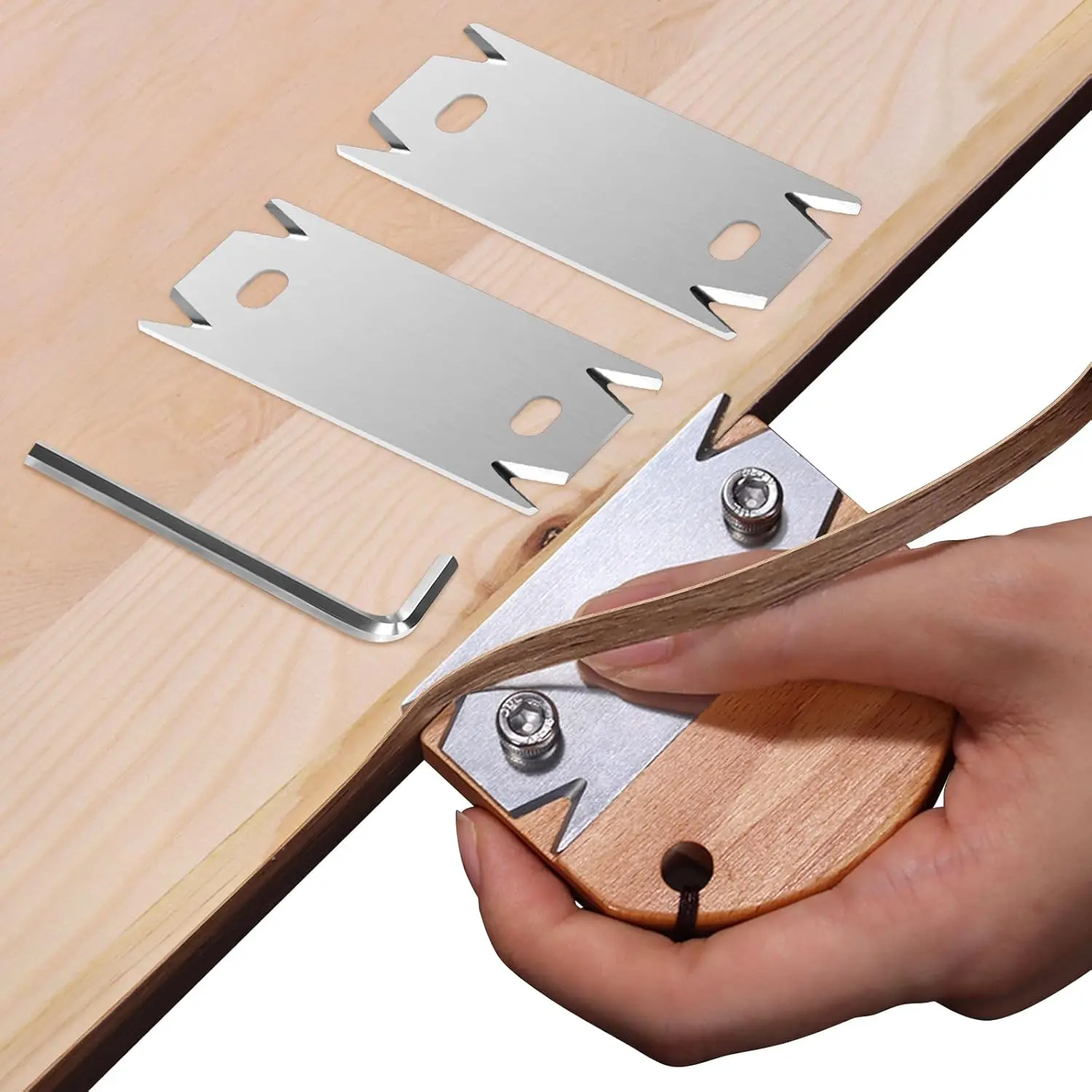 Edge Banding Trimmer & Planer Replacement Blades - 2PCS Metal & Wood Blades for Deburring, Chamfering, Trimming