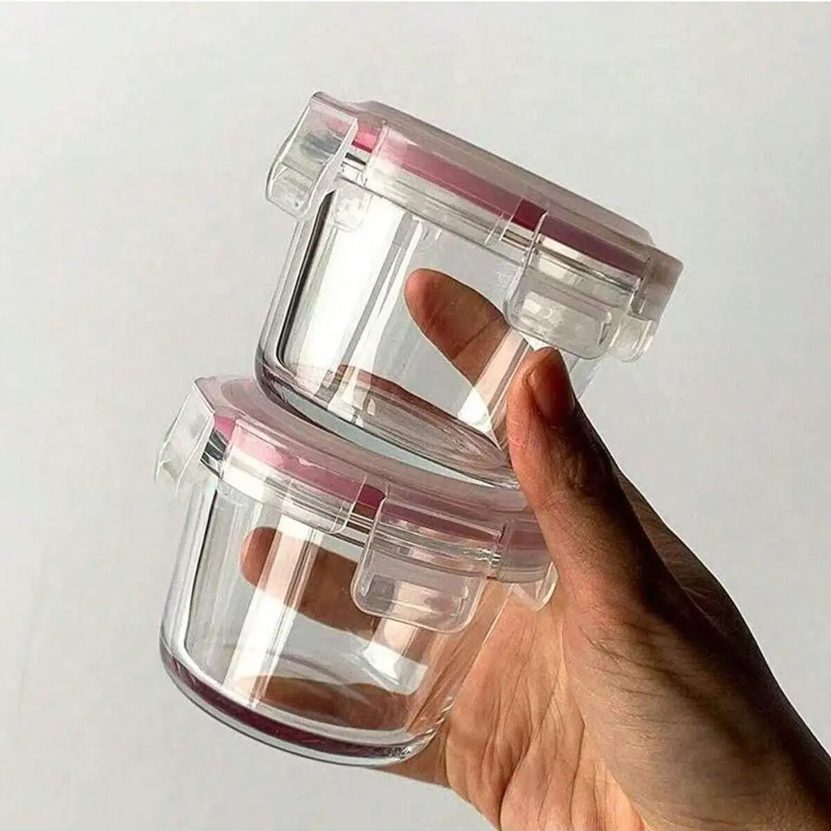 Glass Food Storage Containers, Produce Storage Containers, Food Storage Boxes, Safe for Fridge & Microwave, Sealed Leak-Proof, Perfect for Fruit, Dips, Snacks, Picnics, Parties, Leakproof Dipping Containers, Leakproof Container, Microwave Safe Reusable
