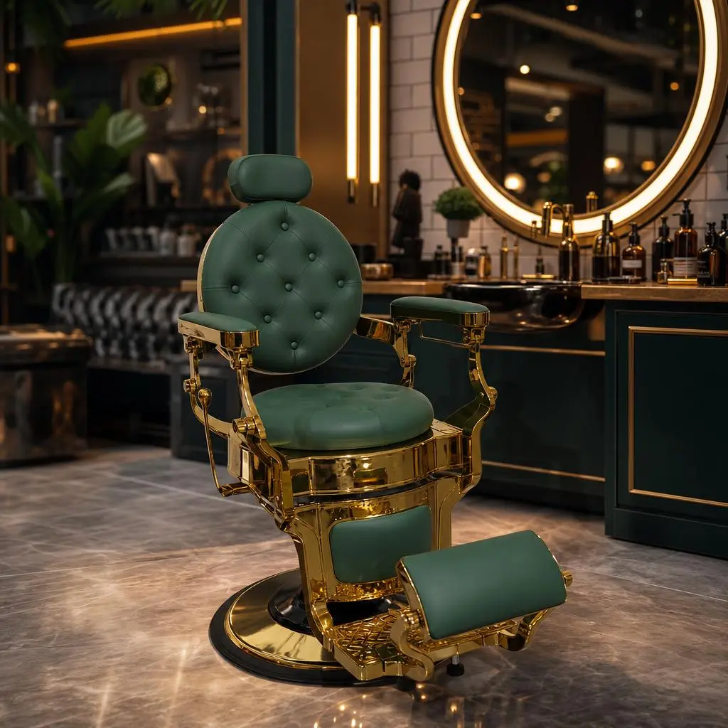 Heavy Duty 360 Swivel Barber Chair - Vintage Reclining Hydraulic Salon Chair with 700LBS Capacity, 160 Degree Reclining & Adjustable Headrest for Tattoo Shaving Beauty Shop