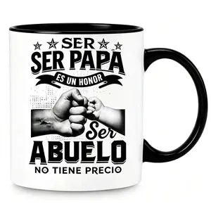 "Being Dad Is An Honor, Being Grandpa Is Priceless" Spanish Mug Meaningful Hispanic Gift for Dad & Grandpa - "Ser Papa/Abuelo" Mug Latino Grandfather Gift Mug with Heartfelt Quote