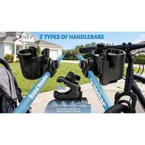 2 Packs Cup Holder for Walker: Stroller Cup Holder Attachment with Phone Holder, Wheelchair/Stroller Accessories for Bike, Scooter, Baby Travel EssentialSolo Hot Shop