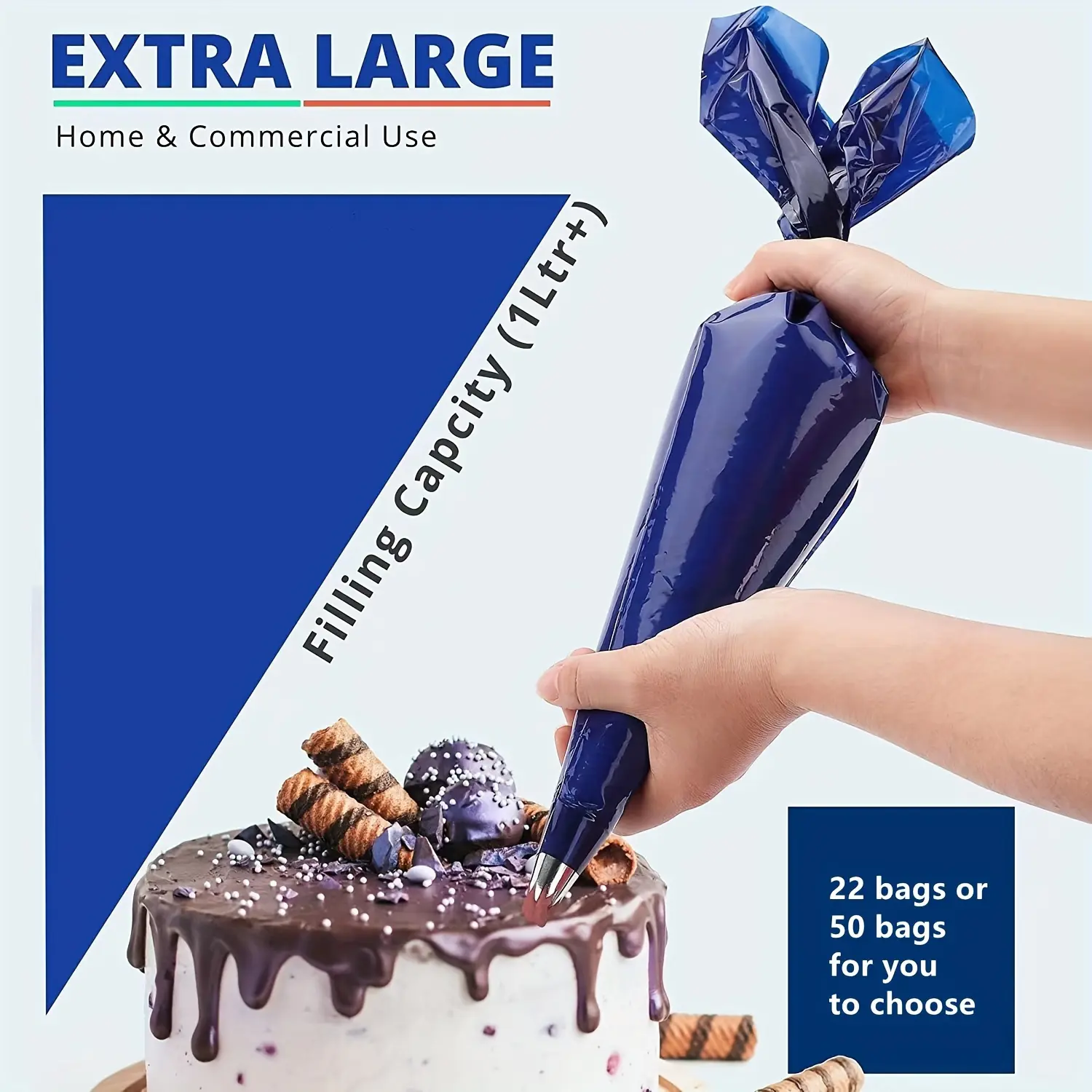 50-Pack Heavy-Duty Icing Piping Bags – Thick, Disposable & Easy-to-Use for Cake Decorating, Baking Essentials