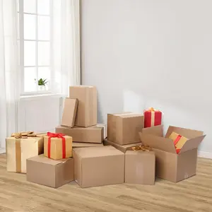 50/100 Corrugated Paper Boxes 6*4*2"/4*4*4" Packaging, Moving for Home or Business,Yellow,Kraft brown,White Party Gift Packs