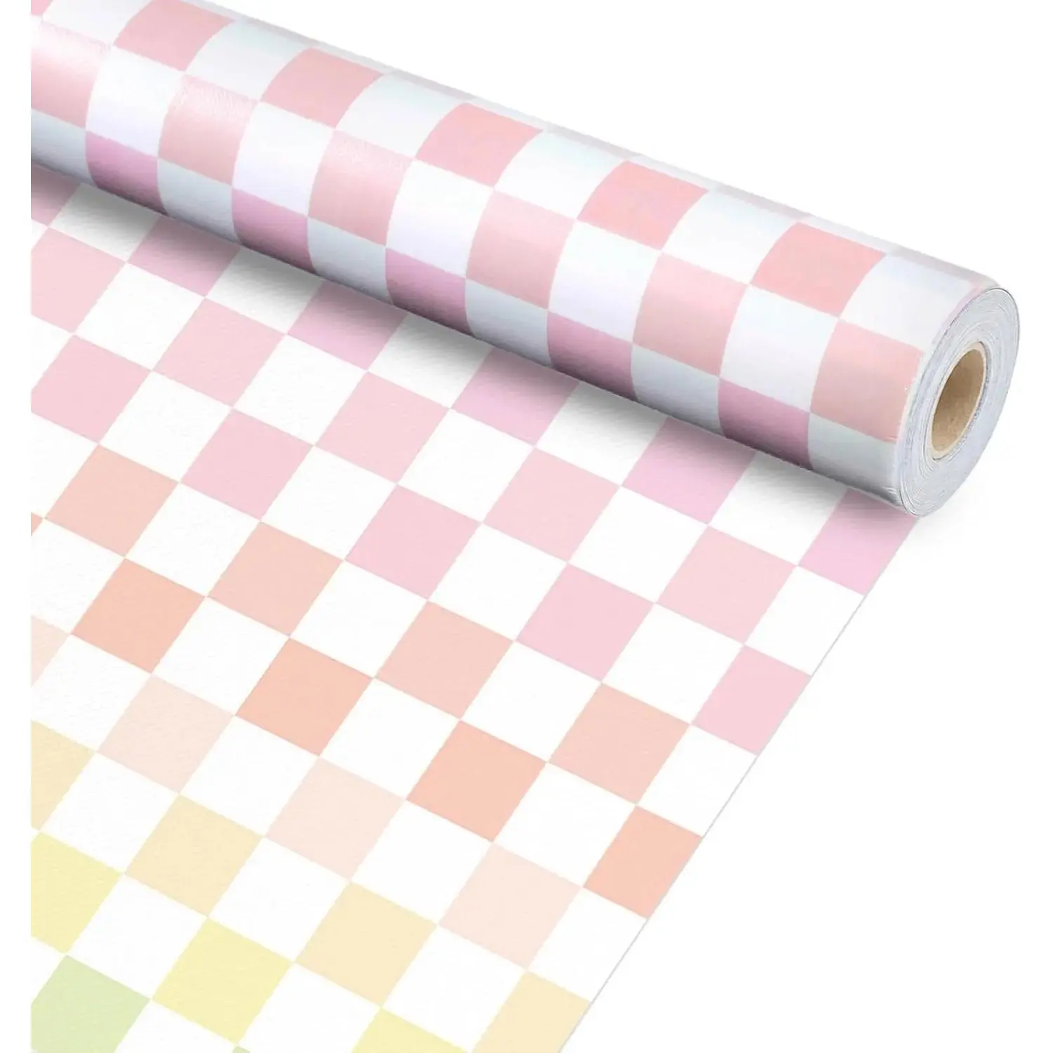 Colorful Checkered Bulletin Board Roll Pastel Rainbow Non-Woven Fabric Bulletin Board Background Reusable Waterproof Erasable Wall Decor for Arts Crafts Classroom Supplies 16" X 20ft