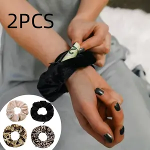 Zipper Storage Scrunchie, Cute Hair Tie with Secret Pocket, Hidden Compartment, Sweet Gift for Her, Hair Accessories, Cute Accessories