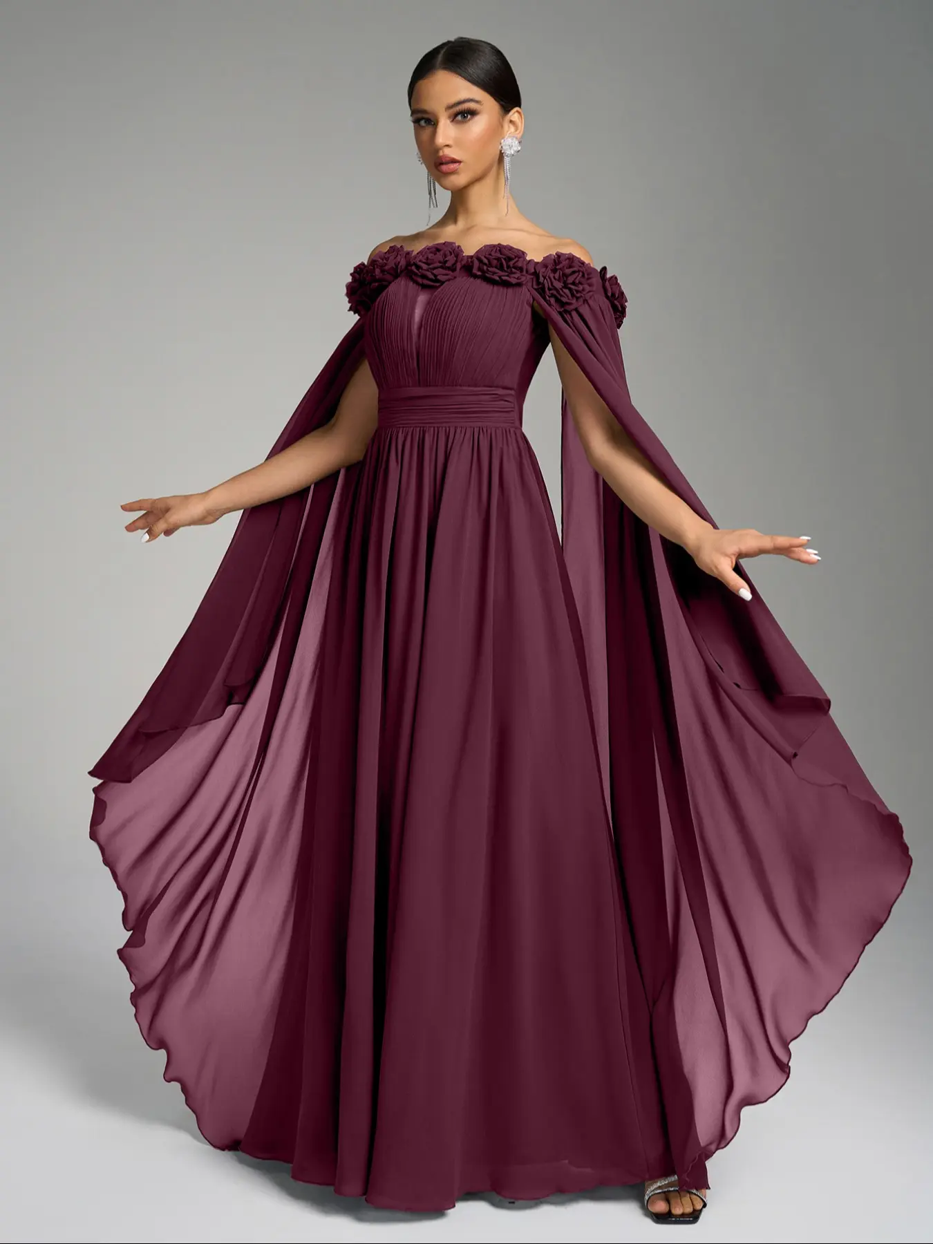 high collar formal dress Structured Collar Detail Long Dress – John Paul Ataker