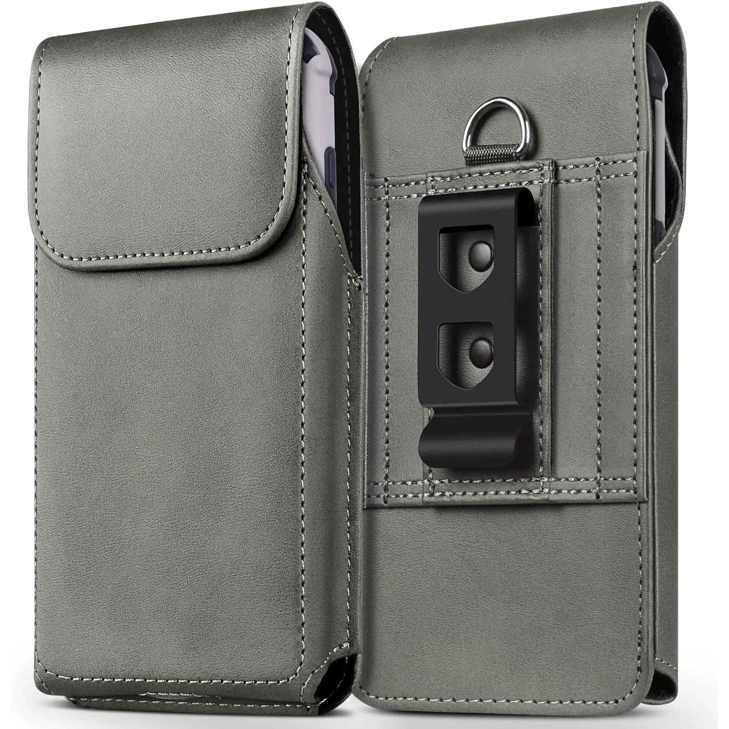 Leather Phone Holster with Belt Clip for Galaxy S20-S26 Ultra Grey | Secure  Closure, Bottom  Opening, Durability, for Outdoor Business Professionals Construction Workers