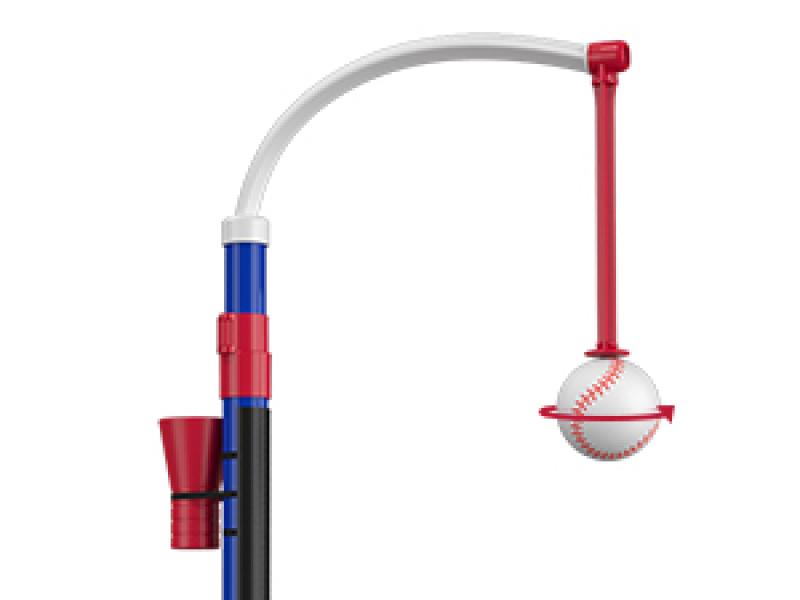 SUNDAY MIRTH 3-in-1 Baseball Set for Kids 3-5 - Tee Ball Stand, Hanging Tee, Ball Launcher and 6 Softballs - Adjustable Height, Indoor/Outdoor Sport Gifts for Boys, Blue